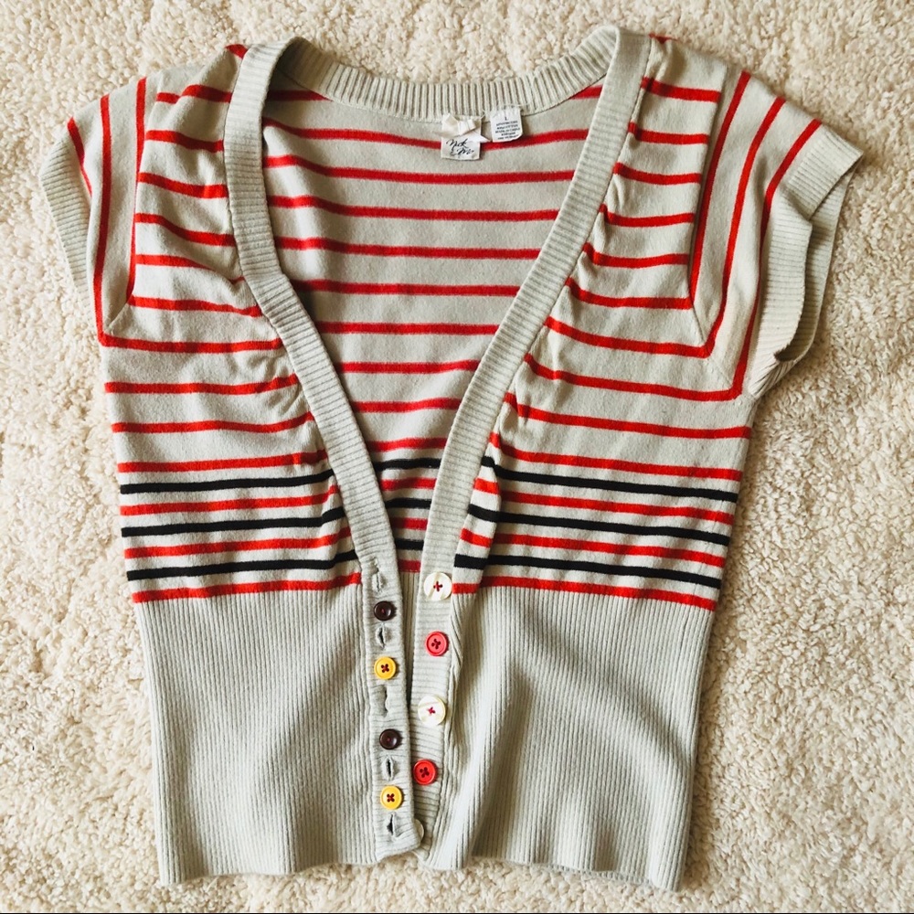 Colorful cardigan short sleeve